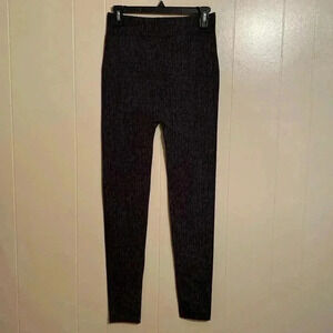 Muk Luks Dark Gray Heathered Look Leggings with Warm, Fuzzy Lining in Size L/XL.